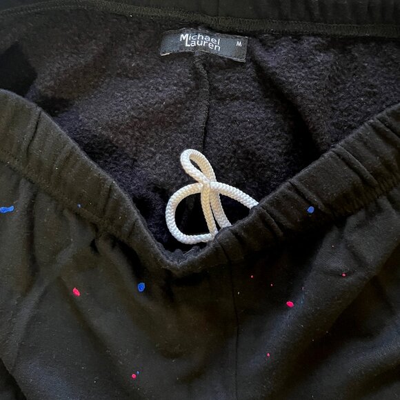 Michael Lauren Womens Black Pull-On Splatter Galaxy Jogger Sweatpants - Picture 3 of 4